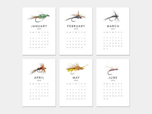 2025 Mini Office Desk Calendar | Acrylic Stand (Fly Fishing) in Saudi Arabia