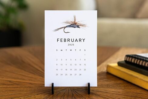 2025 Mini Office Desk Calendar | Acrylic Stand (Fly Fishing) in Saudi Arabia