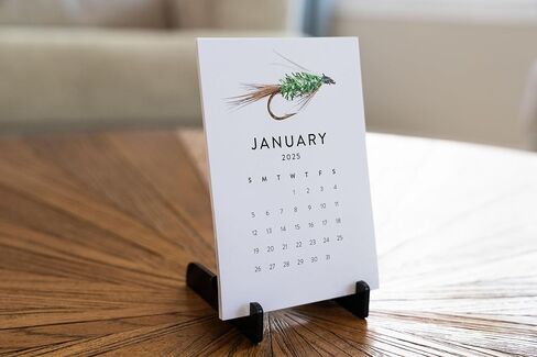 2025 Mini Office Desk Calendar | Acrylic Stand (Fly Fishing) in Saudi Arabia
