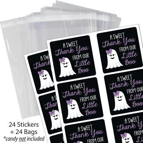 Mini Ghost Favor Kit - 24 Labels and 24 Bags - A Sweet Thank You From Our Little Boo (Blue) in Saudi Arabia