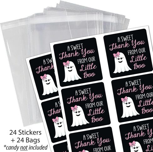 Mini Ghost Favor Kit - 24 Labels and 24 Bags - A Sweet Thank You From Our Little Boo (Blue) in Saudi Arabia