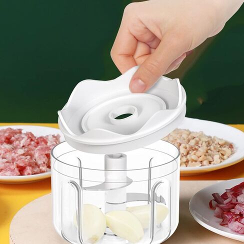 قطاعة طعام صغيرة لاسلكية 3 أكواب، محضرة طعام صغيرة للثوم والمكسرات واللحوم (100+250+350 مل)، CQ3654 in Saudi Arabia