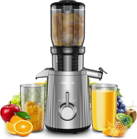 Slow Masticating Machines With Exclusive Filter Technology for High Juice Yield & Easy Clean,Extra Large Feed Chute Cold Press Juicer Machine Fit Whole Fruits Vegetables,Silver Grey in Saudi Arabia