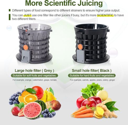 Slow Masticating Machines With Exclusive Filter Technology for High Juice Yield & Easy Clean,Extra Large Feed Chute Cold Press Juicer Machine Fit Whole Fruits Vegetables,Silver Grey in Saudi Arabia