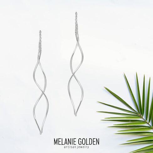 Threader Chain Earrings in 925 Sterling Silver | Thread Through Jewelry for Women and Girls | Multiple Designs Available (Bohemian Feathers) in Saudi Arabia