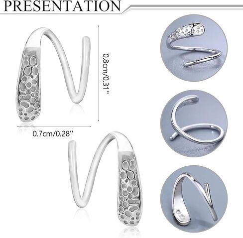 925 Sterling Silver Spiral Twist Wrap Earrings for Women Girls,14k Gold Spiral Threader Earrings, Double Hoop Climber Cuff Earrings Hypoallergenic Tiny Cartilage Piercing Earrings in Saudi Arabia