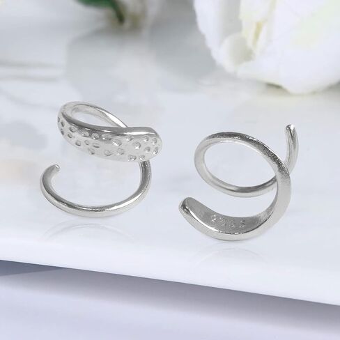 925 Sterling Silver Spiral Twist Wrap Earrings for Women Girls,14k Gold Spiral Threader Earrings, Double Hoop Climber Cuff Earrings Hypoallergenic Tiny Cartilage Piercing Earrings in Saudi Arabia