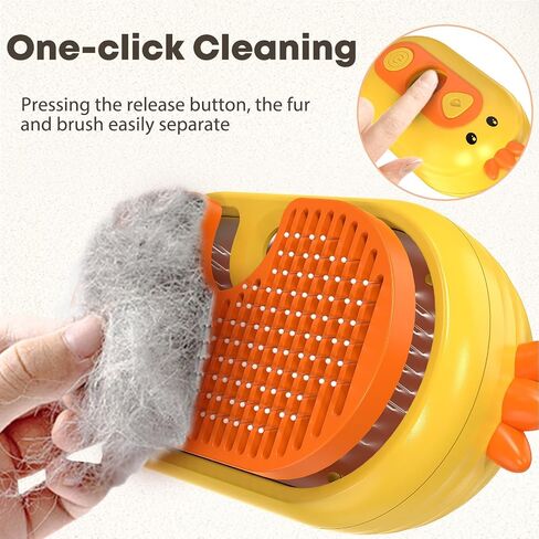 Cat Steam Brush, 3 In 1 Steam Cat Brush with Release Button, Self-Cleaning Cat Dog Brush for Shedding, Pet Steam Deshedding Brush for Long & Short Haired Cats and Dogs, Removing Tangled and Loose Hair in Saudi Arabia