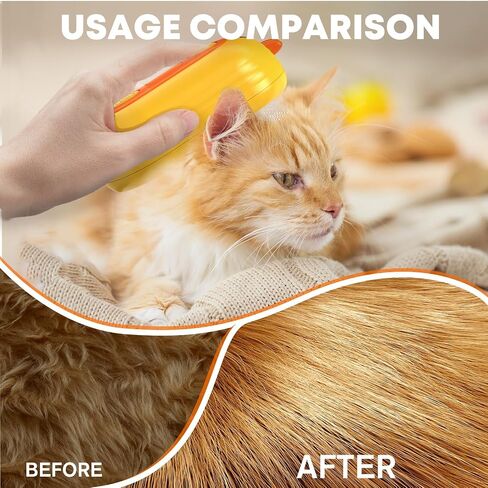 Cat Steam Brush, 3 In 1 Steam Cat Brush with Release Button, Self-Cleaning Cat Dog Brush for Shedding, Pet Steam Deshedding Brush for Long & Short Haired Cats and Dogs, Removing Tangled and Loose Hair in Saudi Arabia