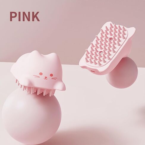 steam hairbrush for dogs and cats,3-in-1 steam brush cat spray massage comb cat comb,grooming brush pet hair removal comb for cat and dog ，2 spray opening（pink colour） in Saudi Arabia