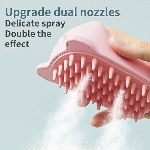 steam hairbrush for dogs and cats,3-in-1 steam brush cat spray massage comb cat comb,grooming brush pet hair removal comb for cat and dog ，2 spray opening（pink colour） in Saudi Arabia