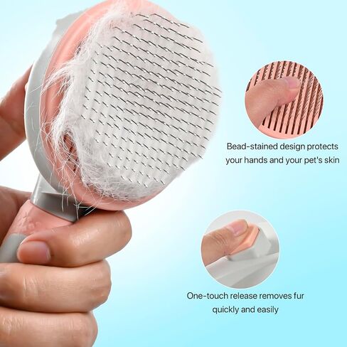 3PCS Cat Grooming Kit,Cat Brushes for indoor Cats with Cat Nail Clipper & Nail File,Self Cleaning Slicker Brush for Dogs & Cats(Green) in Saudi Arabia