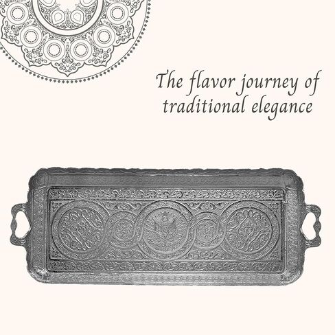 صواني تقديم مصنوعة يدوياً بزخارف تركية خاصة للنساء نمط عثماني - مستطيل (ذهبي) in Kuwait