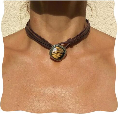 Western Choker Necklace, Natural Amazonite Necklace for Women, Boho Western Jewelry for Women in Saudi Arabia