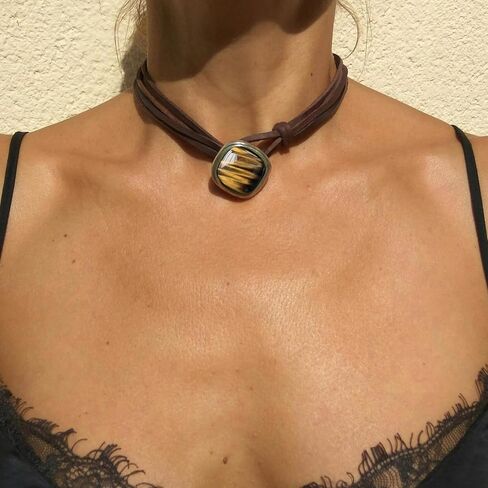 Western Choker Necklace, Natural Amazonite Necklace for Women, Boho Western Jewelry for Women in Saudi Arabia