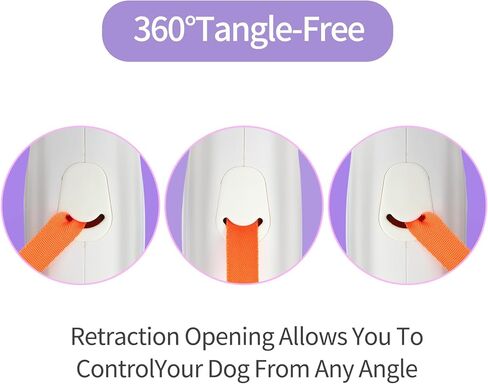 مقود كلب قابل للسحب مضاد للمضغ مزود بمصباح LED، مقود عالي التحمل بطول 16 قدمًا بزاوية 360 درجة وخالي من التشابك للمشي والتدريب ليلاً - تشغيل بيد واحدة، مثالي للكلاب المتوسطة والصغيرة (أرجواني) in Kuwait