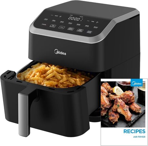 Midea Air Fryer 5.5 Quart with See-Thru Window, Heatexpress Rapid Air Technology, and 9 Preset Menus for Quick and Easy Meals in Kuwait