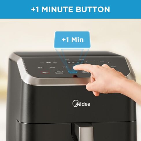 Midea Air Fryer 5.5 Quart with See-Thru Window, Heatexpress Rapid Air Technology, and 9 Preset Menus for Quick and Easy Meals in Kuwait