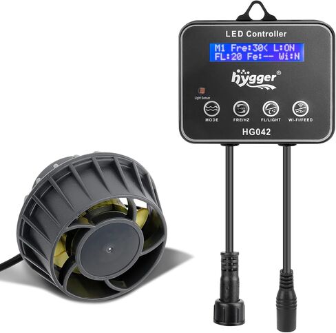 hygger 2114 GPH Aquarium Inverter Wavemaker Pump with LED Controller, DC 24V 10W Ultra-quiet Submersible Power Head with Magnetic Base, Circulation Pump for 30-75 Gal Freshwater Saltwater Tank in Saudi Arabia