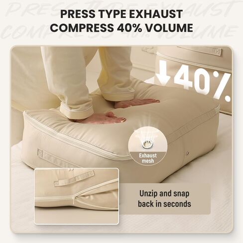 منظم ضغط ذاتي موفر للمساحة، حقائب تخزين، حقائب متحركة شديدة التحمل، حقيبة تخزين لتوفير المساحة، حقائب تنظيم متحركة ذات ضغط ذاتي للألحفة والملابس والبطانيات (وردي، مقاس XL) in Kuwait