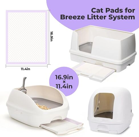 Cat Pads Refills for Litter Box: Cat Litter Mat for Tidy Cats Breeze Litter System - Thickened 6-Layer Super Absorbent Breeze Pads - 16.9" X 11.4" Odor Control - Pack of 20 in Saudi Arabia