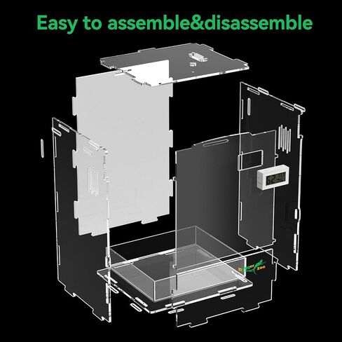 Reptile Terrarium Tank Horizontal with Thermohygrometer for Small Tree Dwelling Reptile Amphibians Lizard Gecko Spider Enclosure Hermit Crab Cage Insect Isopod Acrylic Tarantula Terrarium L in Saudi Arabia