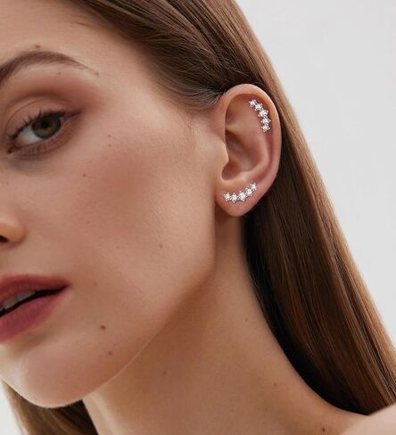 20G Cartilage Earrings for Women 14K Gold Stainless Steel Flat Back Cartilage Stud Earrings for Sensitive Ear Leaf Opal CZ Handmade Helix Conch Piercing Jewelry Silver Opal in Saudi Arabia
