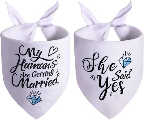 Engagement Gifts, My Humans are Getting Married She Said Yes Dog Bandana Large, Engagement Party Decorations, Wedding Photo Prop, Pet Scarf Engagement Announcement, Bride Accessories(white) in Saudi Arabia