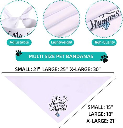 Engagement Gifts, My Humans are Getting Married She Said Yes Dog Bandana Large, Engagement Party Decorations, Wedding Photo Prop, Pet Scarf Engagement Announcement, Bride Accessories(white) in Saudi Arabia