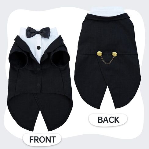 Bonaweite Cat Tuxedo Suit, Sphynx Cat Tuxedo Outfit Costume with Bow Tie, Cat Halloween Costumes for Cats Only, Kitten Formal Attire Wedding Birthday Onesie Clothes for Male Girl Hairless Cats in Saudi Arabia
