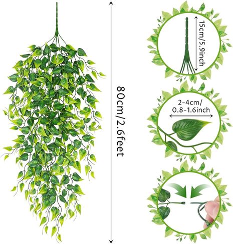 Reptile Tank Accessories Terrarium Plants, 2 Pack Reptile Hanging Plants Faux Leaves Reptile Hide with Suction Cup, Bearded Dragon Tank Accessories for Leopard Gecko Lizard Snake Chameleon in Kuwait