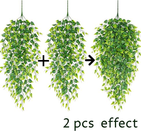 Reptile Tank Accessories Terrarium Plants, 2 Pack Reptile Hanging Plants Faux Leaves Reptile Hide with Suction Cup, Bearded Dragon Tank Accessories for Leopard Gecko Lizard Snake Chameleon in Kuwait