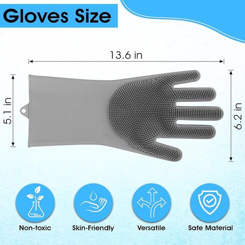 Pet Grooming Gloves, Dog Washing Gloves with High-Density Teeth, Silicone Dog Bathing Gloves with Enhanced Five Finger Design, Bathing and Massaging for Dogs and Cats (Blue) in Saudi Arabia