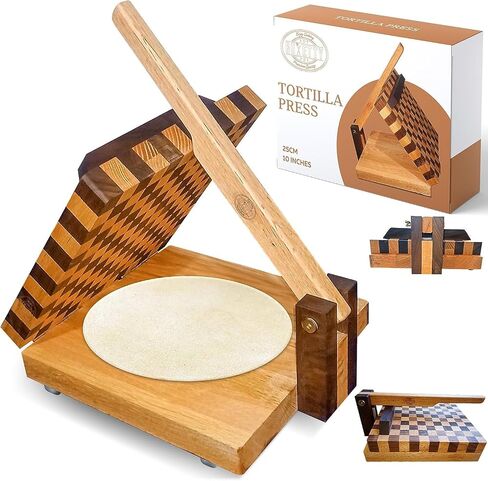 Wooden Tortilla Press - Roti Maker - bio Wooden Tortilla Maker | Dough Presser for Mexican Tortillas, Chapati, Tacos Maker for Tortillera, Homemade Quesadilla Maker in Saudi Arabia