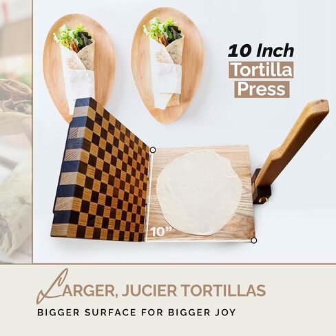 Wooden Tortilla Press - Roti Maker - bio Wooden Tortilla Maker | Dough Presser for Mexican Tortillas, Chapati, Tacos Maker for Tortillera, Homemade Quesadilla Maker in Saudi Arabia