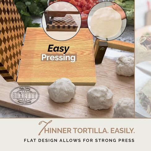 Wooden Tortilla Press - Roti Maker - bio Wooden Tortilla Maker | Dough Presser for Mexican Tortillas, Chapati, Tacos Maker for Tortillera, Homemade Quesadilla Maker in Saudi Arabia