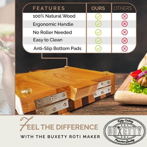 Wooden Tortilla Press - Roti Maker - bio Wooden Tortilla Maker | Dough Presser for Mexican Tortillas, Chapati, Tacos Maker for Tortillera, Homemade Quesadilla Maker in Saudi Arabia