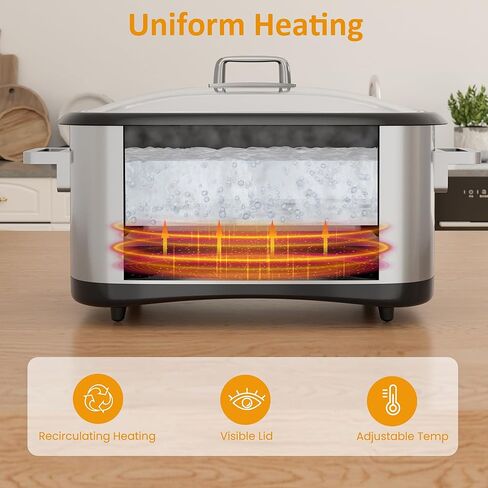 طباخ متعدد 8 كوارت 12 في 1، طباخ بطيء رقمي قابل للبرمجة مع شاشة LED ومؤقت، جهاز طهي الأرز بقدرة 1250 وات مع وعاء داخلي غير لاصق للخبز، والقلي، والتحميص، والحساء، والفيديو، وآمن للاستخدام في غسالة الأطباق، فضي in Kuwait