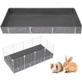 Waterproof Guinea Pig Cage Liner,Washable Tarp Bottom Base,Cage Liners for Small Animals,Hamster Chinchilla Hedgehog Ferret Rabbit. (Dark Grey-Paw, 24" X 48")