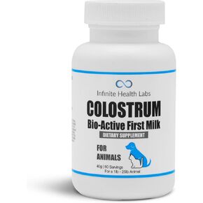 اللبأ البقري النشط حيويًا للكلاب والقطط والجراء والقطط والحيوانات الأليفة - مكمل مسحوق اللبأ اليومي 240 جم (480 وجبة) in Kuwait