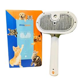 4 In 1 Cat Steam Brush, Self Cleaning, Anti Static Shedding Spray Comb, Hair Removal, Misting Indoor Steamy Grooming Brush for Dog & Pet, Water Spritz Defur with Cloud & Pet Care (White Pro)