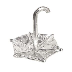 Umbrella Ring Holder - Tiny Ring Stand Gift Boxed with Friendship Story Card - Handcrafted Pewter Made in USA (Prime Shipping)