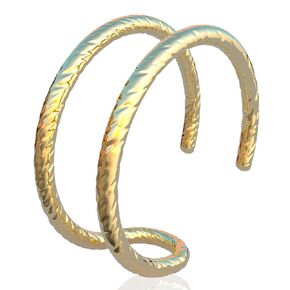 Gold Clip on Double Nose Piercing Hoop - Hypoallergenic Tiny Handmade 20 gauge Faux Spiral Nose Ring - 14k Gold 7mm No Piercing Needed Fake Double Nose Hoop