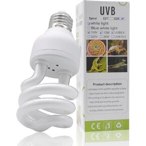 UVB Reptile Light Bulb 10.0 26W, UVA-UVB Bulbs for Reptiles Ideal for Rainforest Reptiles Bearded Dragons Lizard Tortoise Iguanas Chameleons Snake - 1 Pack