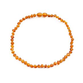 Baltic Proud Amber Necklace for Women and Men (Authentic, Certified) - 18 inches, Honey Raw (Unpolished) - Unisex Amber Jewelry for Adults - Amber Bead Necklace