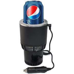 Premium 2-in-1 Car Cup Warmer Cooler Smart Car Cup Mug Holder|Holiday Seasonal Present | Perfect Car Tumbler Holder for Commuter/Traveler/Road Tripper/Recreation (Black and Sliver)