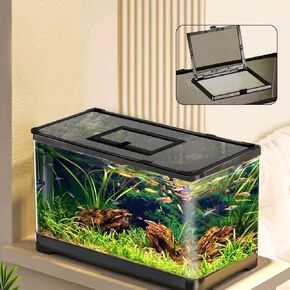 Magnetic Fish Tank Lid Cover DIY Anti-Jumping Net Cover Aquarium Lid Replacement Adjustable Size Fit Tank Size 35"*19"