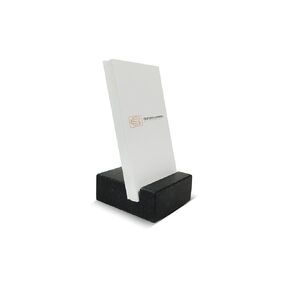 Vertical Business Card Holder for Desk - Black Granite Visiting Card Holder - Holds up to 20 Cards - Desktop Business Card Stand for Home & Office - Elegant & Luxurious Office Desk Accessories