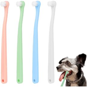 4 Pack Small Dog Toothbrush Pet Toothbrush Cat Tooth Brush Puppy Toothbrush Mini Head Soft Dog Cat Tooth Brush Deep Clean Kit for Puppy,Kitten,Small Dog & Cat,Portable Travel Friendly and Easy to Use