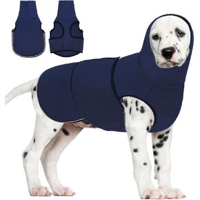 AOFITEE Dog Anxiety Vest, Dog Anxiety Calming Hoodie, Pet Thunder Jacket Calming Shirt for Fireworks, Thunder, Travel, Separation, Noise Block & Ear Protection Recovery